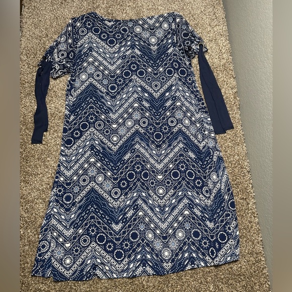 Espresso Navy and White Midi Dress - Picture 9 of 9